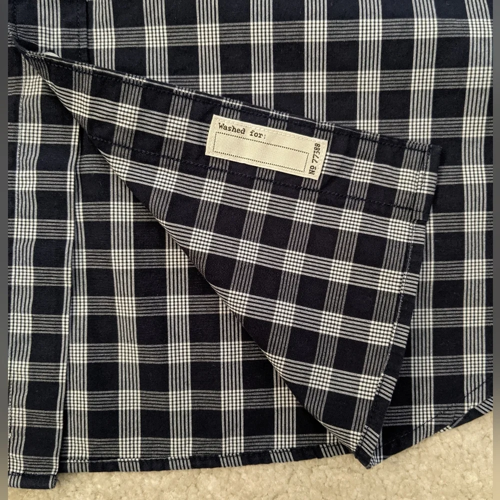 J.Crew blue white plaid shirt